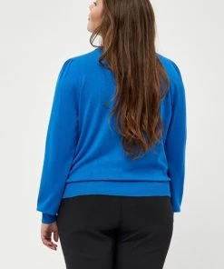 PEPPERCORN Femme TANA PUFF LONGSLEEVE CURVE Pullover Daphne Blue -Promos PEPPERCORN Magasin 979673c698fb40c59b17cf1067d59d34