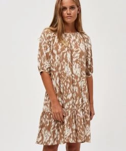 PEPPERCORN EDITA Robe De Jour Ermine Brown Print Femme