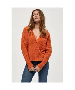 PEPPERCORN PENELOPE Gilet Apricot Orange Melange Femme
