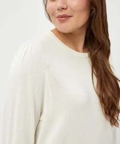 PEPPERCORN Femme TANA PUFF LONGSLEEVE CURVE Pullover Cloud Dancer -Promos PEPPERCORN Magasin 9a791307a4644b17b5d1ea837c0a7483