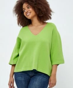 PEPPERCORN Femme ROSALIA 3 4 SLEEVE CURVE Pullover Opaline Gree