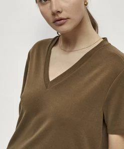 PEPPERCORN Femme PHILINA T Shirt Basique Crocodile Green -Promos PEPPERCORN Magasin 9c3cb31d17084579a49af034a9862bda