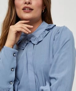 PEPPERCORN Femme JULE Chemisier Faded Denim -Promos PEPPERCORN Magasin 9c9b98ad74d4476cadd56ba989e12447