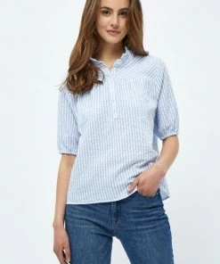 PEPPERCORN Femme ELAINE Blouse Skyway Blue Striped
