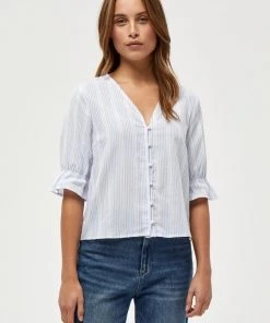 PEPPERCORN DIARA Blouse Skyway Blue Striped Femme