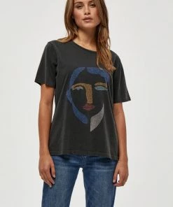 PEPPERCORN JORIE T Shirt Imprimé Black Femme