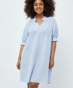 PEPPERCORN Femme ELAINE Robe De Jour Skyway Blue Striped