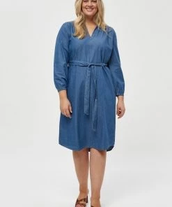 PEPPERCORN CIA Robe En Jean Mid Blue Denim Femme