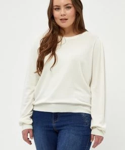 PEPPERCORN Femme TANA PUFF LONGSLEEVE CURVE Pullover Cloud Dancer
