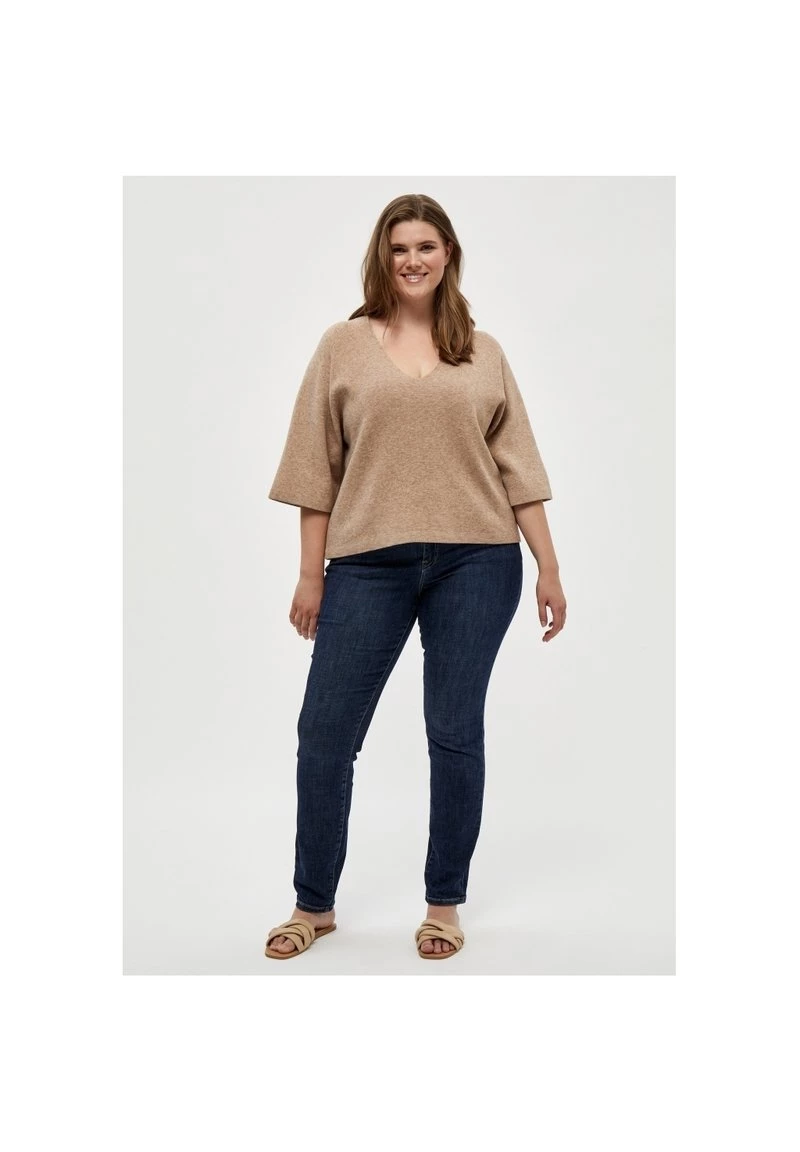 PEPPERCORN Femme ROSALIA 3 4 SLEEVE CURVE Pullover Warm Sand Melange 2 PEPPERCORN Femme ROSALIA 3 4 SLEEVE CURVE Pullover Warm Sand Melange – Image 2