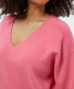 PEPPERCORN Femme ROSALIA 3 4 SLEEVE CURVE Pullover Pink Lemonade -Promos PEPPERCORN Magasin b0c26646ea874e2f916e61d92f3aa989