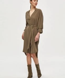 PEPPERCORN SABIA Robe De Jour Crocodile Green Femme