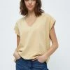 PEPPERCORN Femme DIMA V NECK TEE T Shirt Basique Warm Sand