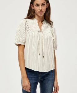 PEPPERCORN EMALA Blouse Almond Milk Striped Femme