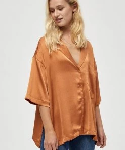 PEPPERCORN Femme ELOTTA Chemisier Ermine Brown