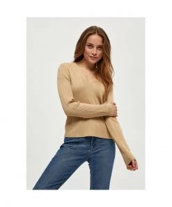 PEPPERCORN TANA Pullover Warm Sand Melange Femme