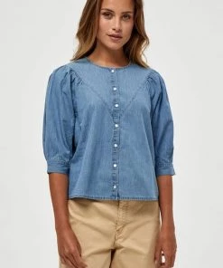 PEPPERCORN DELARA Chemisier Light Blue Wash Femme