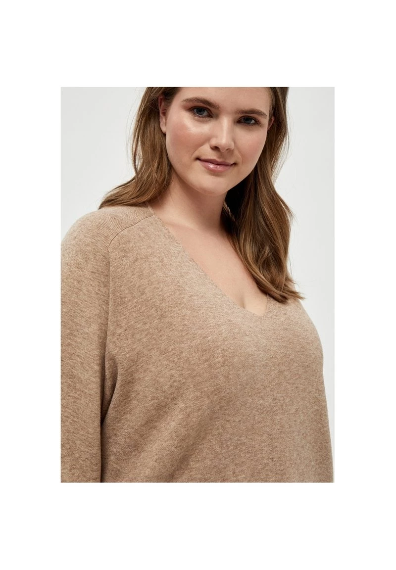 PEPPERCORN Femme ROSALIA 3 4 SLEEVE CURVE Pullover Warm Sand Melange 4 PEPPERCORN Femme ROSALIA 3 4 SLEEVE CURVE Pullover Warm Sand Melange – Image 4