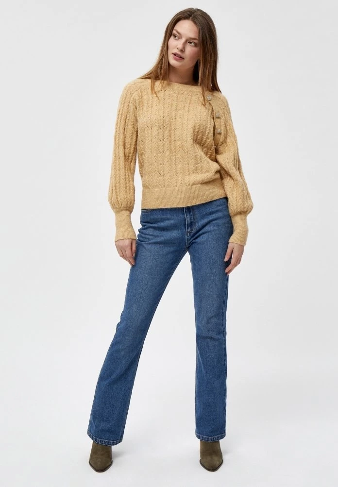 PEPPERCORN Femme PENELOPE Pullover Warm Sand Melange 2 PEPPERCORN Femme PENELOPE Pullover Warm Sand Melange – Image 2