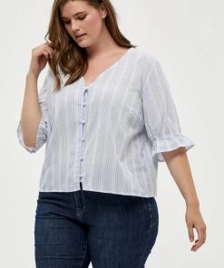 PEPPERCORN DIARA Blouse Skyway Blue Striped Femme