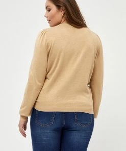 PEPPERCORN TANA PUFF LONGSLEEVE CURVE Pullover Warm Sand Melange Femme -Promos PEPPERCORN Magasin c266c084c81441f7bbacfb9c06aaacf3