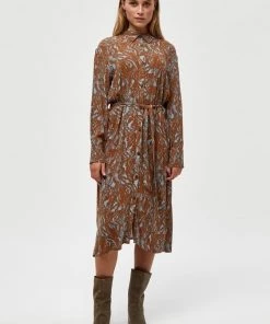 PEPPERCORN Robe Chemise Brown Femme