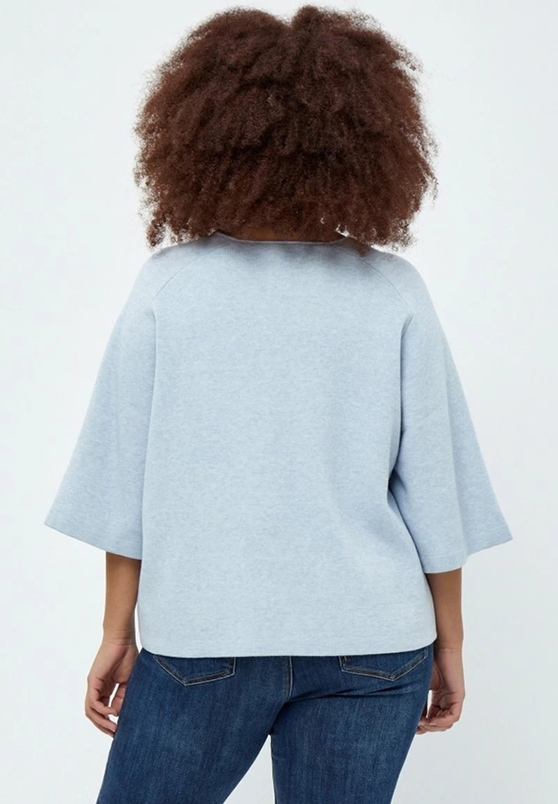 PEPPERCORN ROSALIA 3 4 SLEEVE CURVE Pullover Skyway Blue Melange Femme 3 PEPPERCORN ROSALIA 3 4 SLEEVE CURVE Pullover Skyway Blue Melange Femme – Image 3