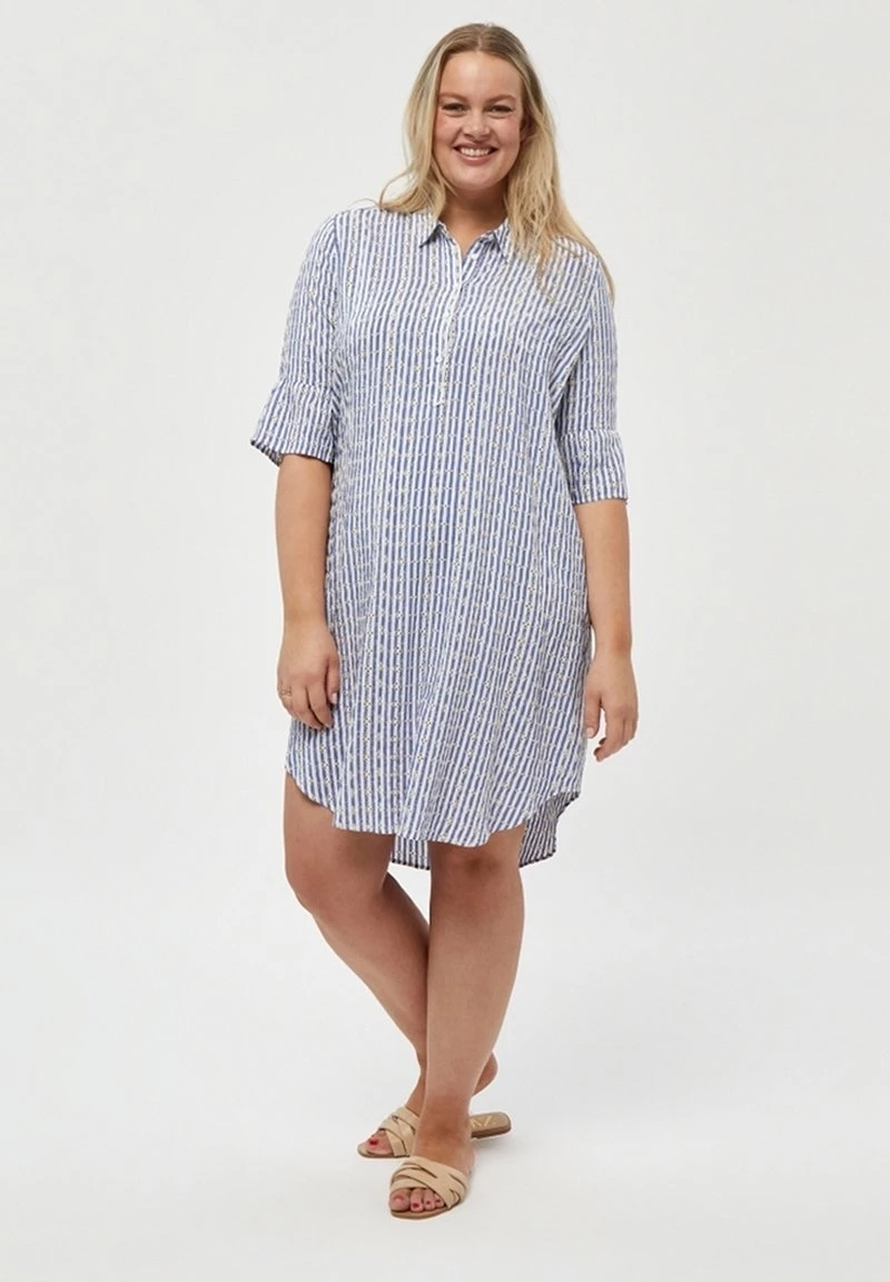 PEPPERCORN RAMISA Robe Chemise Mid Blue Femme 2 PEPPERCORN RAMISA Robe Chemise Mid Blue Femme – Image 2