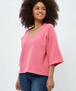PEPPERCORN Femme ROSALIA 3 4 SLEEVE CURVE Pullover Pink Lemonade