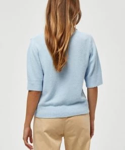 PEPPERCORN Femme SHORT SLEEVE Polo Skyway Blue Melange -Promos PEPPERCORN Magasin e111dbd3aae94cf49084279a9d305c79