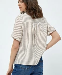 PEPPERCORN Femme ELAINE Blouse Warm Sand Stripe -Promos PEPPERCORN Magasin e16e3fe43906488c90c070837bdf9a68