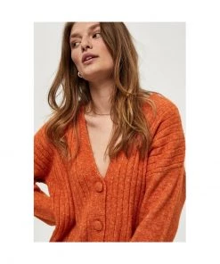 PEPPERCORN PENELOPE Gilet Apricot Orange Melange Femme -Promos PEPPERCORN Magasin e87e037d5ad34a42883557d3983e7222