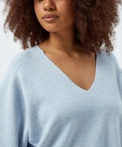 PEPPERCORN ROSALIA 3 4 SLEEVE CURVE Pullover Skyway Blue Melange Femme 7 PEPPERCORN ROSALIA 3 4 SLEEVE CURVE Pullover Skyway Blue Melange Femme -Promos PEPPERCORN Magasin eb21d477416047b79c352848468233cb