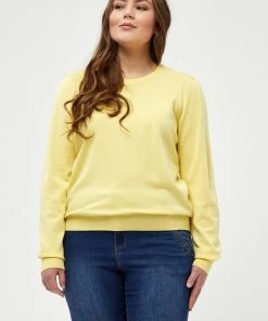 PEPPERCORN Femme TANA PUFF LONGSLEEVE CURVE Pullover Pale Yellow