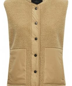 PEPPERCORN Femme CARMEN Veste Sans Manches Warm Sand -Promos PEPPERCORN Magasin ee813284e6174b79abea5fb8158119b8