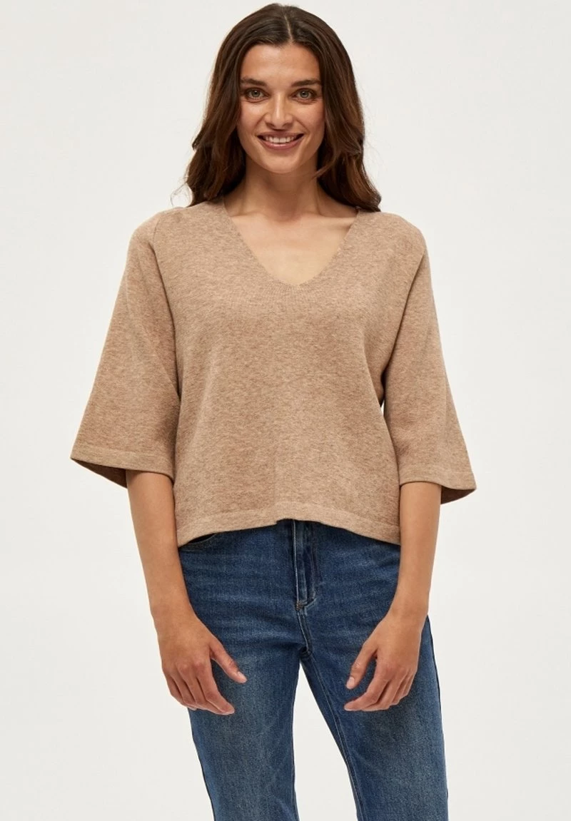 PEPPERCORN ROSALIA Pullover Warm Sand Melange Femme 1 PEPPERCORN ROSALIA Pullover Warm Sand Melange Femme
