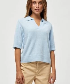 PEPPERCORN Femme SHORT SLEEVE Polo Skyway Blue Melange