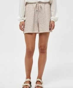 PEPPERCORN ELAINE Short Warm Sand Stripe Femme