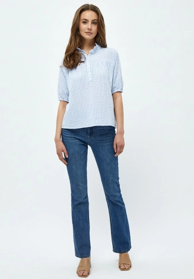 PEPPERCORN Femme ELAINE Blouse Skyway Blue Striped 2 PEPPERCORN Femme ELAINE Blouse Skyway Blue Striped – Image 2