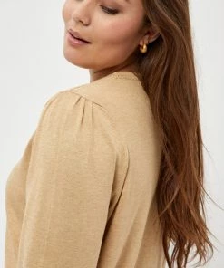 PEPPERCORN TANA PUFF LONGSLEEVE CURVE Pullover Warm Sand Melange Femme -Promos PEPPERCORN Magasin f7f67e3f137e4337839e549232b41ff6