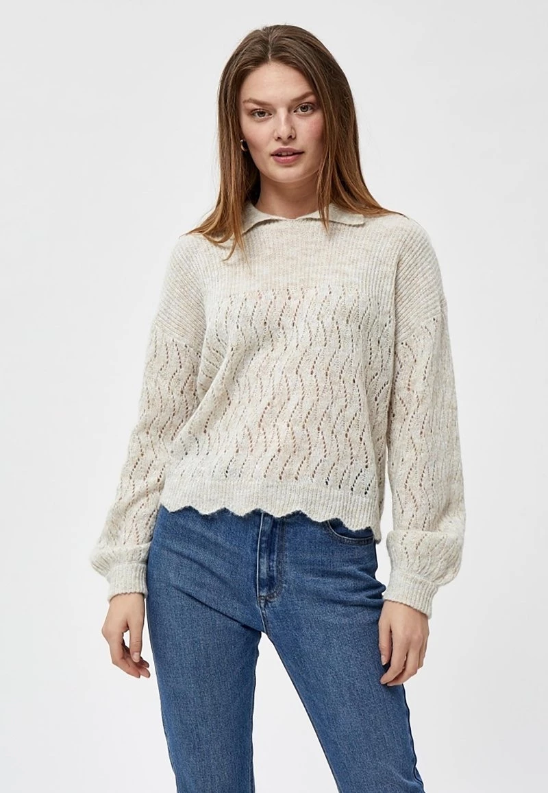 PEPPERCORN Pullover Sandshell Melange Femme 2 PEPPERCORN Pullover Sandshell Melange Femme – Image 2