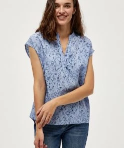 PEPPERCORN ELIES Blouse Skyway Blue Print Femme