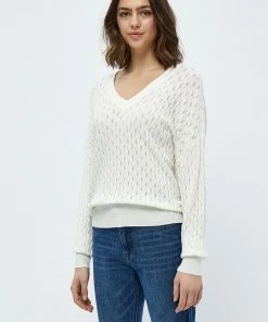 PEPPERCORN Femme ROSALIA V NECK Pullover Cloud Dancer